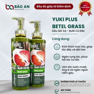   Chính Hãng  Dầu Gội Xả Bưởi Cô Đặc YUKI PLUS 800ML | Làm Sạch Da Đầu Dưỡng Tóc Chắc Khỏe Hương Bưởi Thư Giãn 