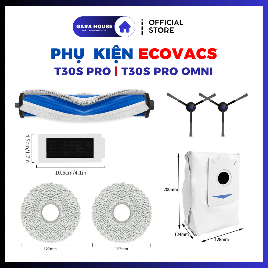 Phụ kiện Robot hút bụi Ecovacs T30s T30s Combo T30s Pro 2025 _ Phụ kiện thay thế
