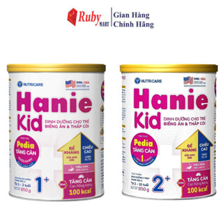 Sữa Bột Nutricare Hanie Kid 1+ / 2+ Lon 850g Dành cho trẻ biếng ăn & suy dinh dưỡng