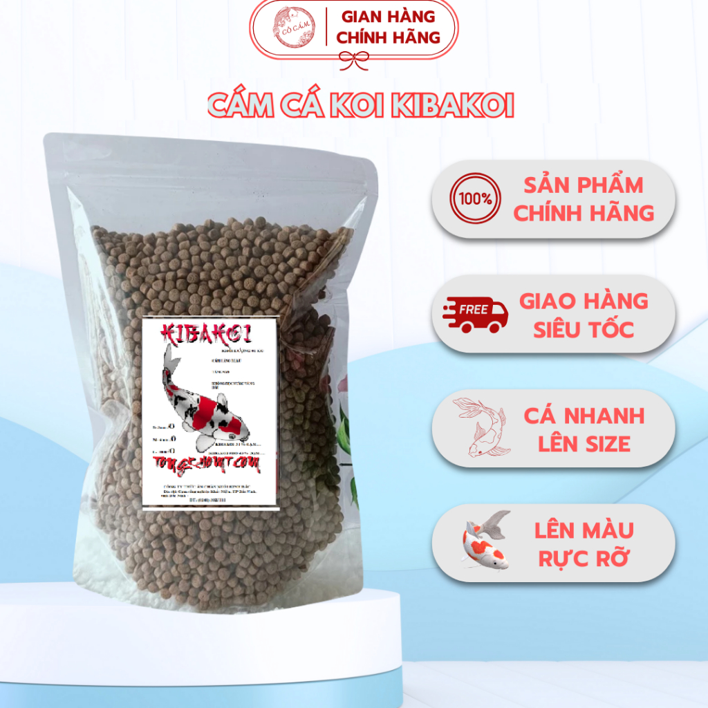 GIÁ HỦY DIỆT-5kg-Cám cá koi  Kibakoi [5kg -5 túi 5 kg] HÀNG CHÍNH HÃNG