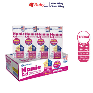 Thùng 48 hộp 180ml sữa bột pha sẵn Nutricare Hanie Kid cho trẻ biếng ăn suy dinh dưỡng