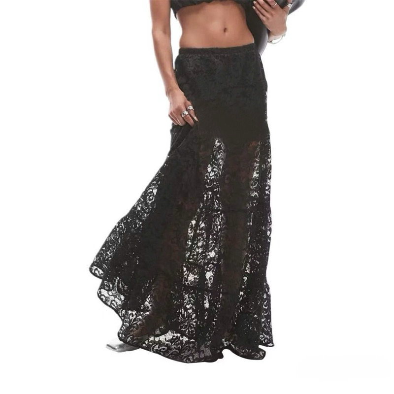 [ CV-103 ] Chân váy ren 2 lớp form dài 1m có lót dễ thương sang trọng lưng thun eo 58-75cm Free Size dưới 54kg hot top | BigBuy360 - bigbuy360.vn