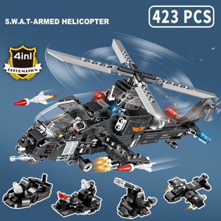 423 CHI TIẾT - Bộ Đồ Chơi Lắp Ráp Mô Hình Máy Bay Trực Thăng - Đồ Chơi Lắp Ghép Trực Thăng Chiến Đấu