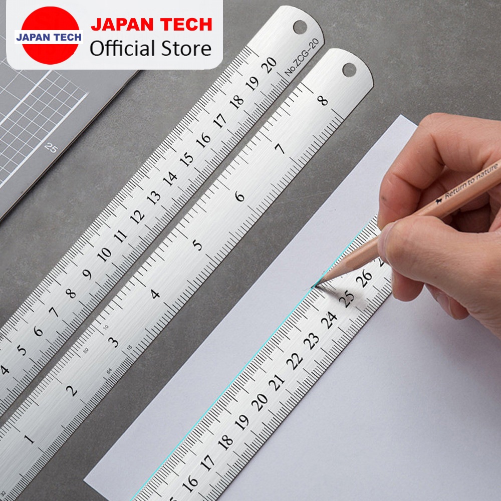 Thước Lá Thép, Thước Kẻ Thép Inox 100% Chính Xác Đủ Các Size 15cm, 20cm, 30cm, 40cm, 50cm, 60cm