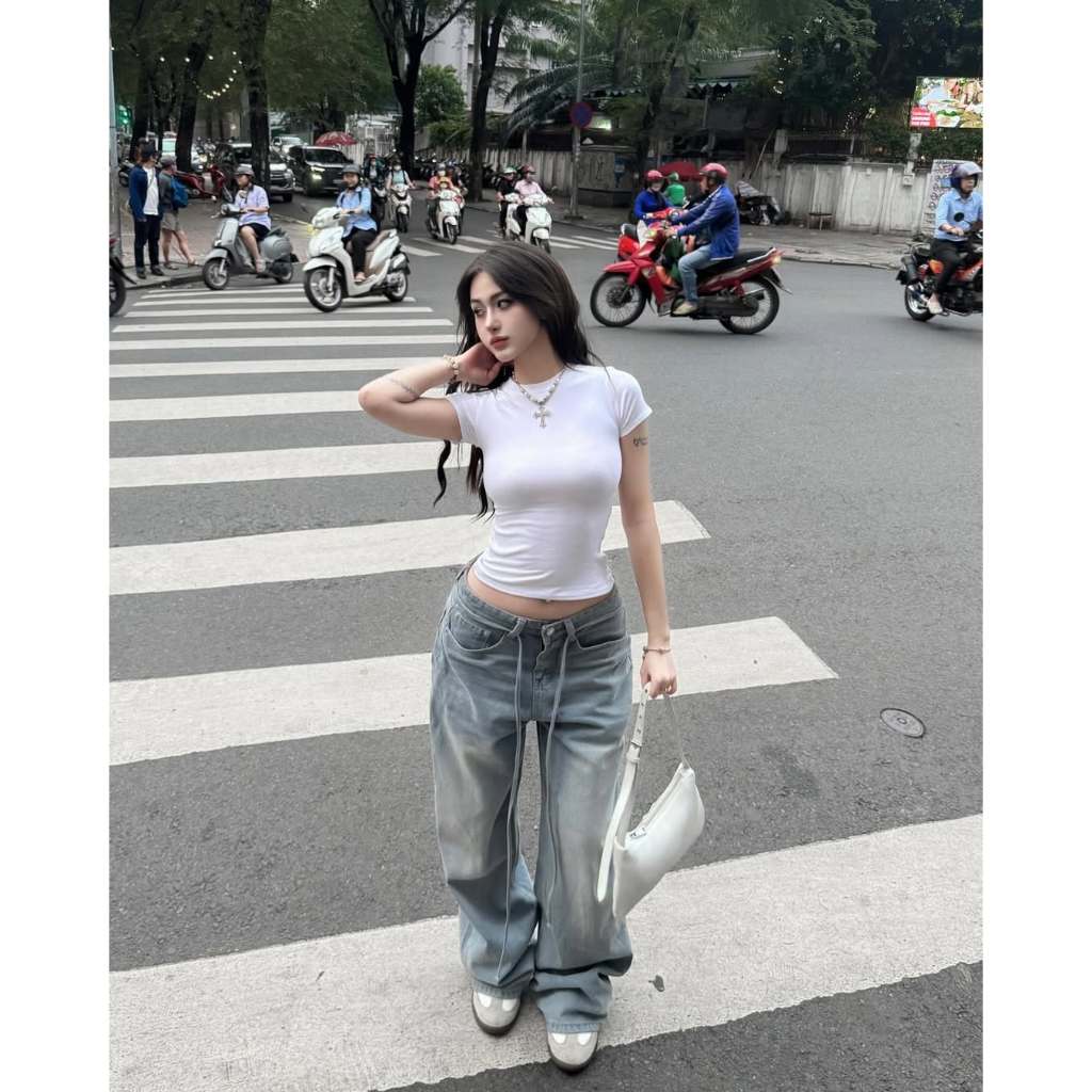[𝐓𝐄𝐄-𝐁𝐔𝐑𝐆𝐔𝐍𝐃𝐘] Áo Thun Thắt Eo Ôm Siết Vào Dáng Giveme.clothing_saigon | BigBuy360 - bigbuy360.vn