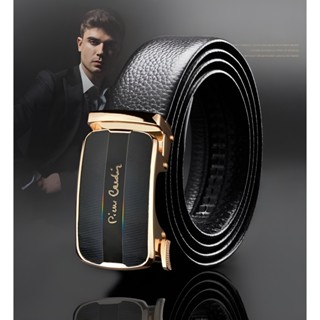 Thắt Lưng Nam Cao Cấp, Dây Nịt Hàng Hiệu PIERRE CARDIN VIP125 Da Bò Nguyên Tấm, Khóa Tự Động