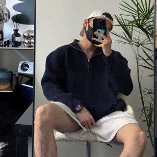 Áo Len Nửa Khoá Kéo Dài Tay Nam Nữ Cổ Trụ Sweater Khoá Zip Cổ Lọ From Vừa Len Lông Thỏ Mềm Mại WEERE A03