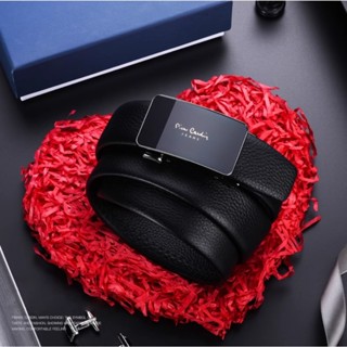 Thắt Lưng Nam Cao Cấp, Dây Nịt Nam Hàng Hiệu PIERRE CARDIN VIP115 Da Bò, Khóa Tự Động VIP Hộp Gỗ Làm Quà Tặng
