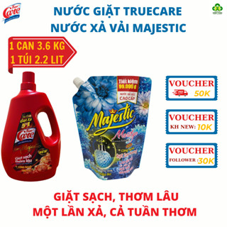 Combo nước giặt xả True Care ,Mr Care, 5in1 dung tích 3.6Kg và nước xả vải Majestic Marilyn 2.2 lit