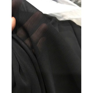 vải voan lụa gân đen mỏng nhẹ mềm rũ_( khổ 1m5) may đầm váy áo kiểu, áo dài áo khoác vv