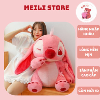Gấu Bông Lớn Thỏ Tai Dài Stitch Hoa, Hàng Cao Cấp Mềm Mịn MEILI STORE