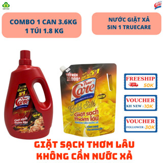 Combo 1 can nước giặt xả True Care, Mr Care 3.6Kg và 1 túi nước giặt xả True Care Gold Silk 1.8 Kg
