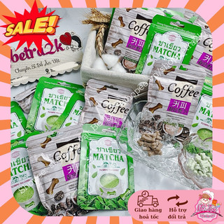 Kẹo xê matcha hình xương chó, kẹo xê hương matcha