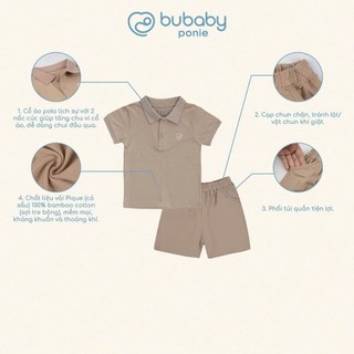 [ Bu baby] Bộ cộc tay Ponie BU BABY cho bé từ 6 tháng đến dưới 4 tuổi