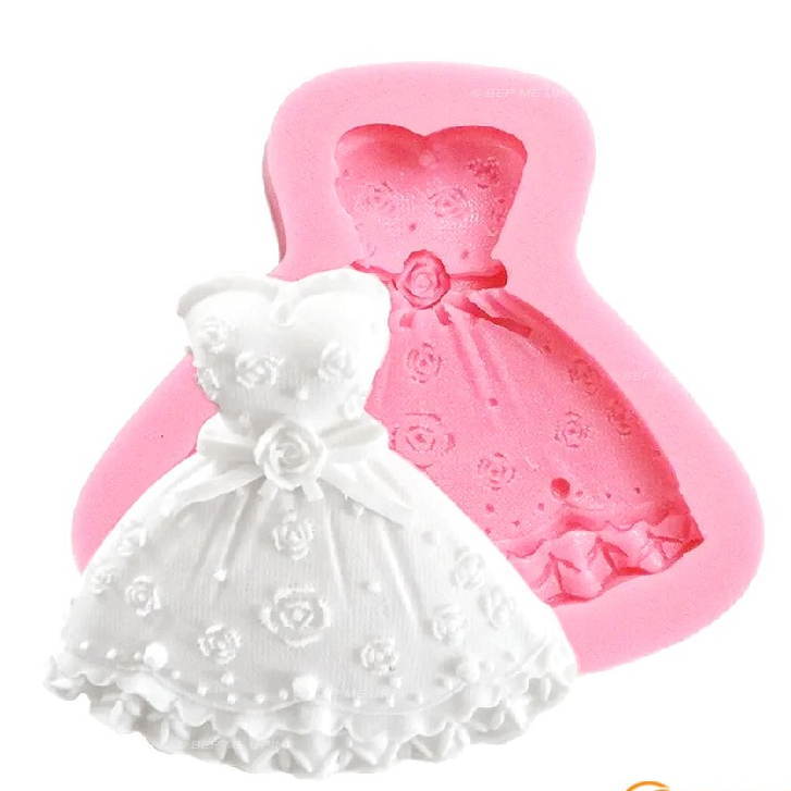 Khuôn silicon váy công chúa nhấn đậu làm xôi đậu