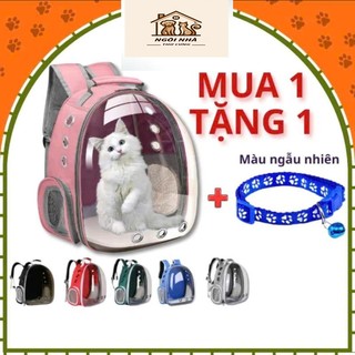  Balo phi hành gia cho Chó Mèo trong suốt-Balo kính trong suốt kèm tấm lót thiết kế nhiều lỗ thoáng khí cho thú cưng - 