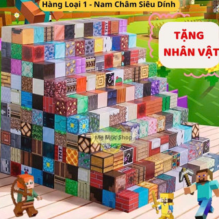 [Hàng loại 1] combo 50 Khối Nam Châm Minecraft DIY, Đồ Chơi Lắp Ghép Mô Hình Sáng Tạo Khối Xây Dựng Từ Tính Giáo Dục Bé