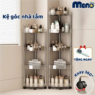 Kệ Góc  Nhà Tắm Trong Suốt MONO HOME Có Bánh Xe Linh Hoạt, Giá Để Đồ Nhà Vệ Sinh Có Khe Thoát Nước Đựng Đồ Đa Năng