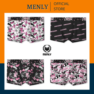 [SHIP HỎA TỐC]COMBO 4 quần sịp đùi boxer nam thun lạnh họa tiết  đen hồng dễ thương mãu mới 2023