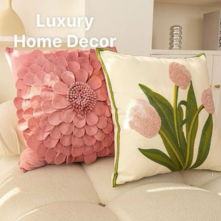    Hàng Có Sẵn   Vỏ Áo Gối Sofa Gối Vuông Tựa Lưng Thêu Hoa Trang Trí Phòng Khách Bắc Âu Sang Trọng 