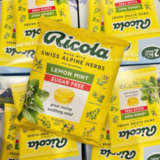 [NK MỸ] KẸO NGẬM THẢO MỘC KHÔNG ĐƯỜNG RICOLA MADE WITH SWISS ALPINE HERBS LEMON MINT SUGAR FREE 105 VIÊN