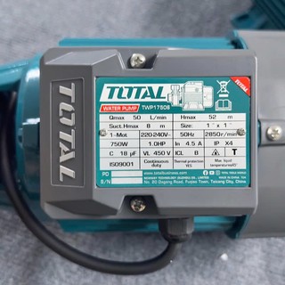 Máy bơm nước đẩy cao 750W 1HP TOTAL TWP17506 hàng chính hãng