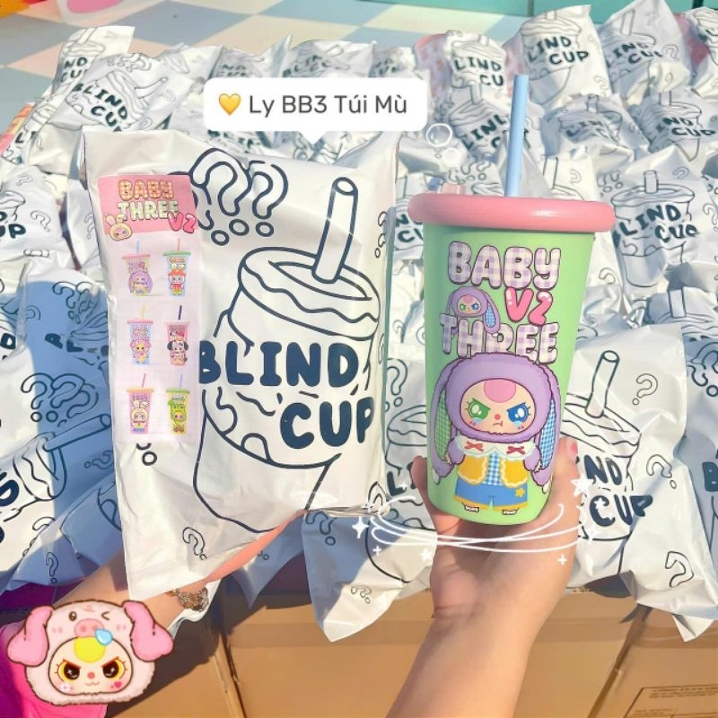 BlindCup Ly Mù Babythree Phiên Bản V2, Hộp Mù Ly Nhựa 700ml