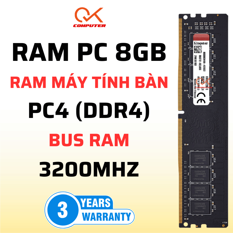 Ram PC 8GB DDR4 bus 3200MHz Memory RAM DIMM máy tính bàn 8GB PC4 3200 - Bảo hành 36 tháng