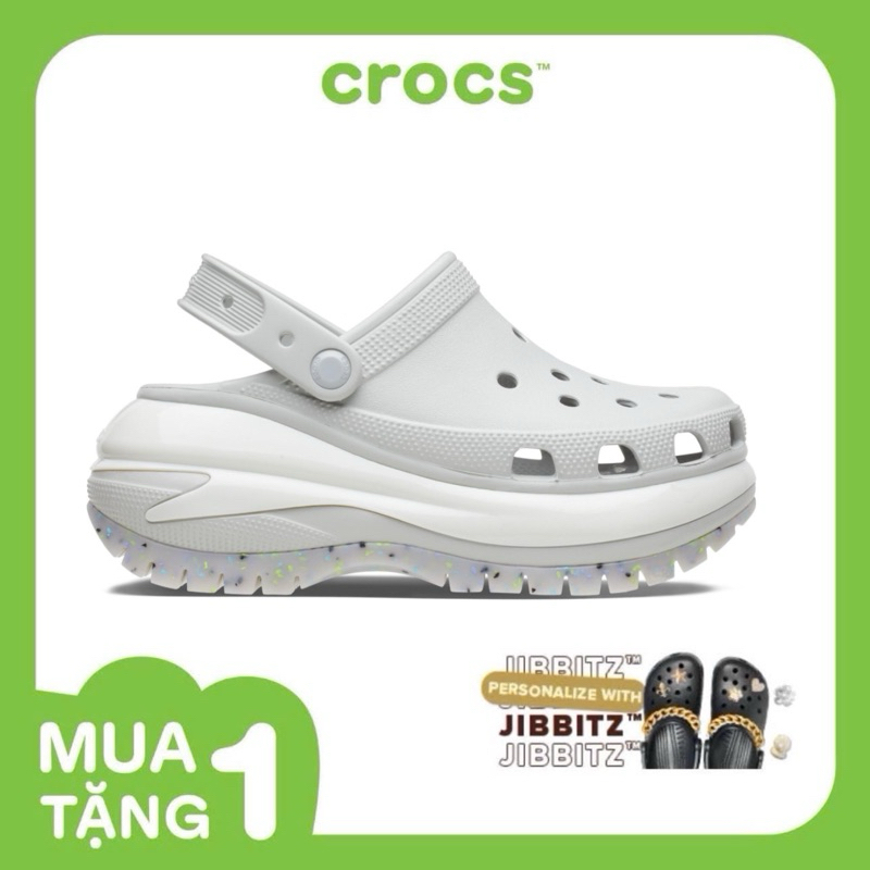 [ CHÍNH HÃNG ] Giày Sandal Nữ Crocs Mega Crush Clog Grey