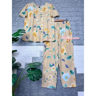 Đồ bộ tole nữ, bộ lanh mặc nhà trung niên quần dài, áo tay ngắn F21 VNXK SHOP5SAO (50-75kg)