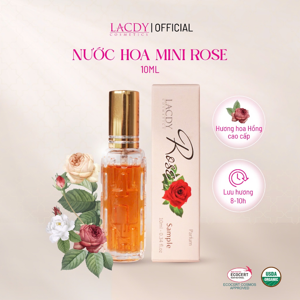 [HÀNG TẶNG KHÔNG BÁN] Nước hoa mini ROSE hương hoa hồng cao cấp (10ml) - Lacdy [Chính Hãng]