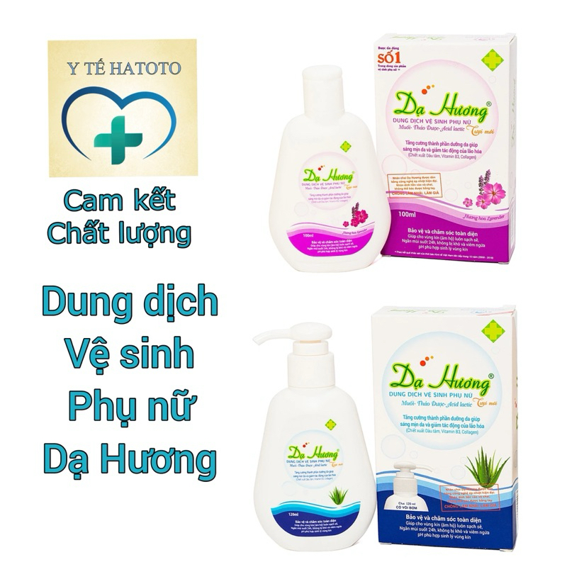 Dung dịch vệ sinh phụ nữ Dạ Hương Lavender 100ml, hương lô hội 120ml có vòi, Hoa Linh