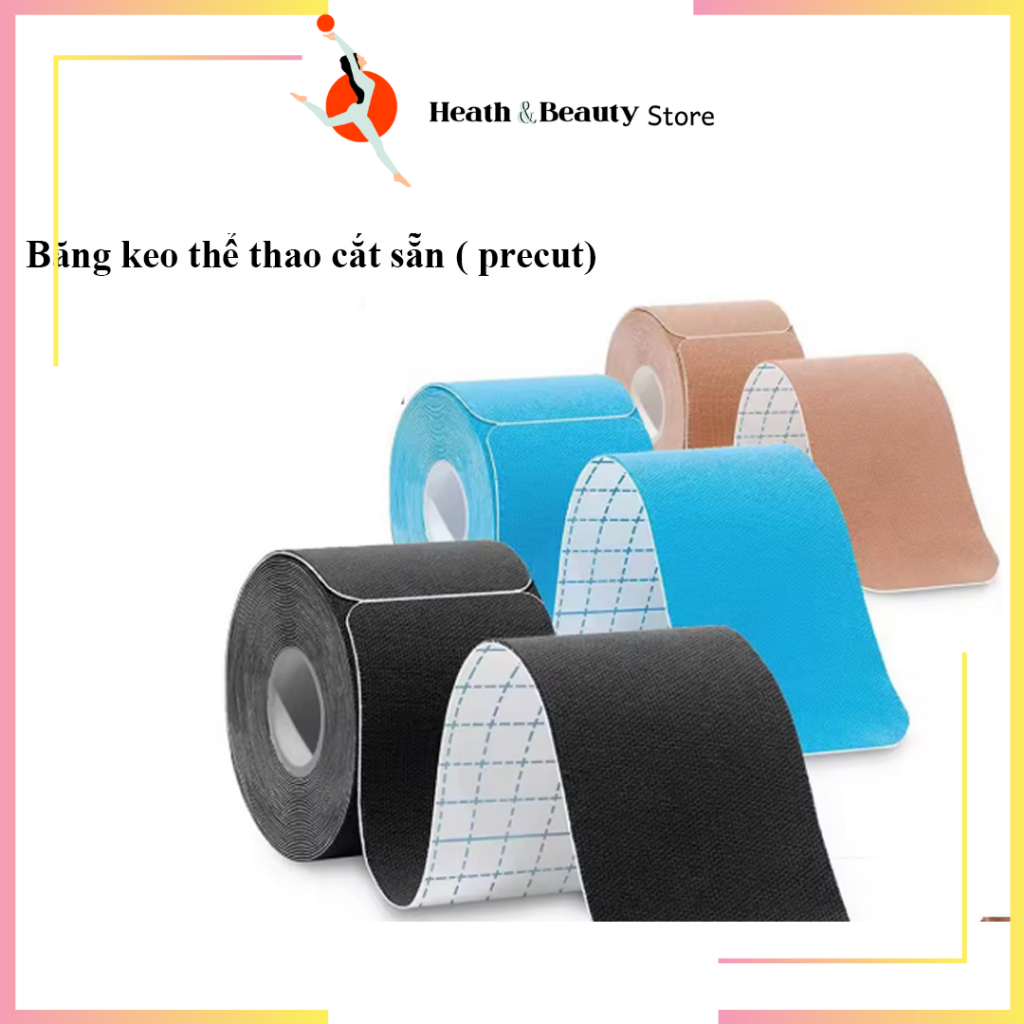 Băng dán kinesiology precut, Băng dán cơ thể thao cắt sẵn, bảo vệ cơ tập luyện thể thao-XK50