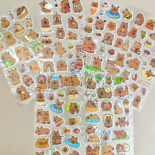  SIÊU CUTE Sticker 3D Nổi Capybara – Set 2 Tấm | Hiệu Ứng Hologram Lấp Lánh | Trang Trí Đa Năng 