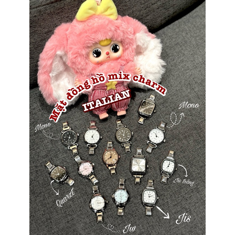 Mặt đồng hồ mix charm italian tặng kèm dây gốc mix nhiều kiểu dáng xinh xắn ( ảnh thật-  có video)