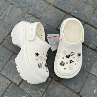   Full Box  CROSS STOMP CLOG 7CM Dép Cross Nữ Đế Cao tặng kèm 1 bộ hình gắn 3D 