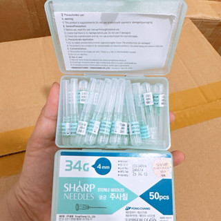 Hộp 50 Đầu kim SHARP tiêm meso  34G.4mm Hàn Quốc. Kim meso 34g.4m