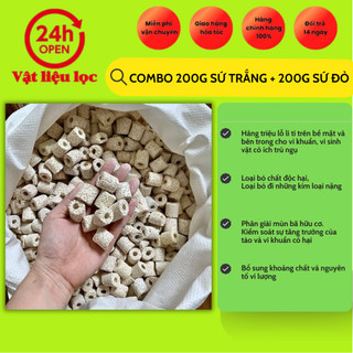 Combo 200g sứ trắng + 200g sứ đỏ