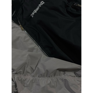 Áo khoác bomber gió dsq 2 màu khoá trước sau xám nhạt ảnh thật