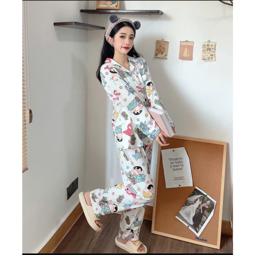 Bộ đồ ngủ pijama mặc cho nữ DÀI DÀI  ,Đồ ngủ nữ,Đồ bộ mặc nhà,sét bộ pijama mặc nhà SHIN 3