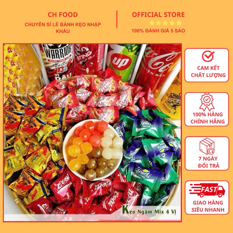  Kẹo ngậm nước ngọt coca bò húc sting các vị hàng nhập khẩu bịch lớn 2.5kg siêu rẻ giá sỉ 