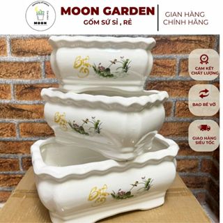 Chậu sứ trồng cây to hình chữ nhật, trồng các cây nội thất, cây văn phòng đẹp, gốm sứ TRUNG QUỐC