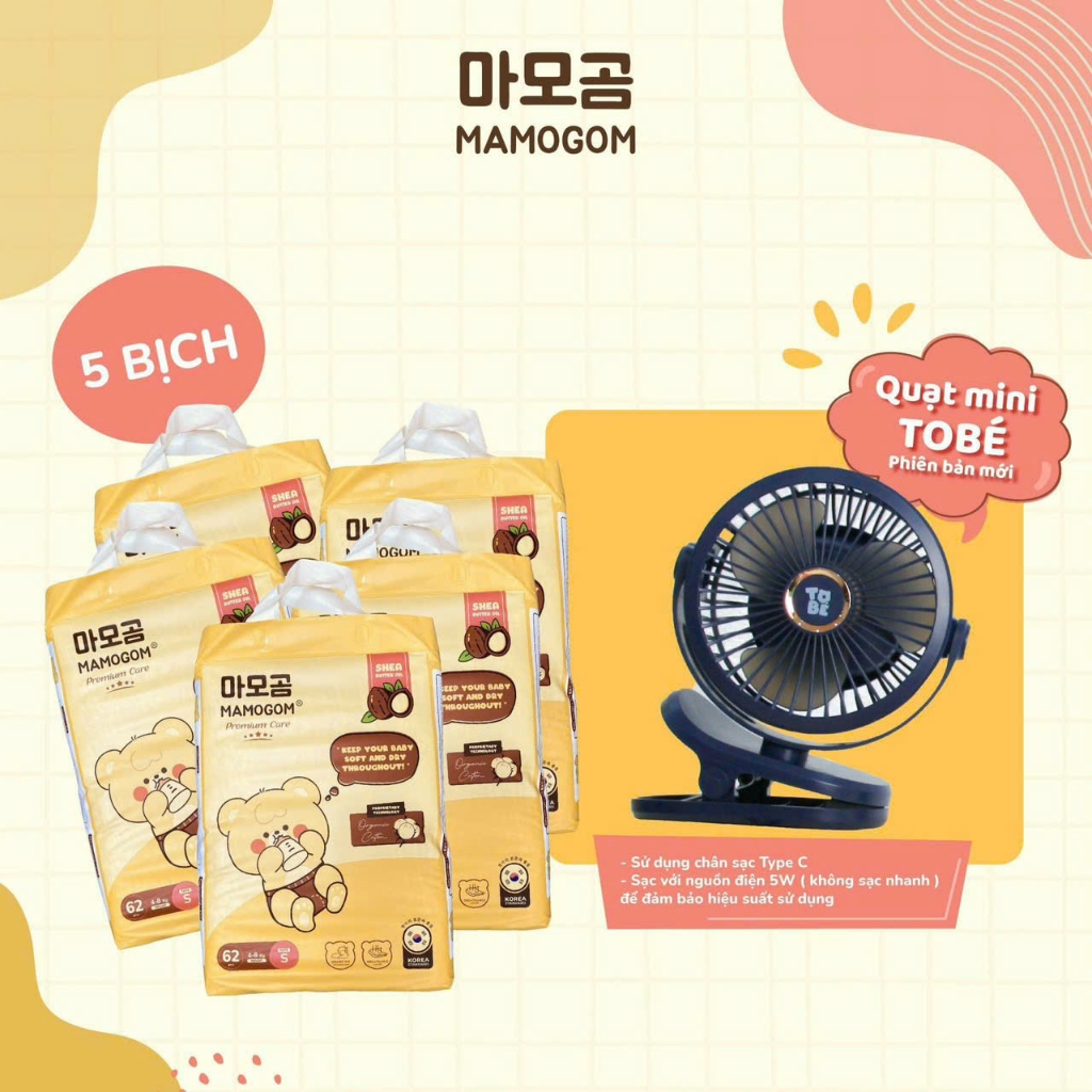 [ Tặng quà 5 bịch] Combo 5 bịch Bỉm MAMOGOM HÀN QUỐC