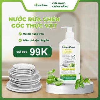  Nước Rửa Chén Bát Sinh Học UneeCare 500ml Hương Trà Xanh và Lô Hội Sạch Bóng Và An Toàn Với Da Tay 