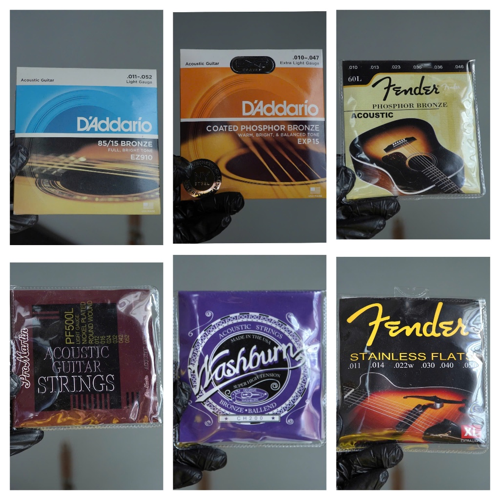 Bộ dây đàn guitar acoustic D'Addario, ProMartin, Fender