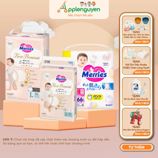 (CÓ QUÀ) Bỉm Merries Nội Địa Nhật Dán/Quần đủ Size NB72/S60/M54/L50/XL44/XXL28 I Applenguyen94