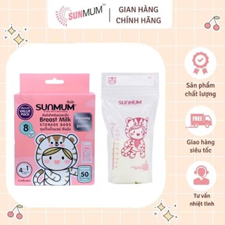 [Tặng viết như mô tả] Combo túi trữ sữa Sunmum size 250ml (50 túi/hộp)