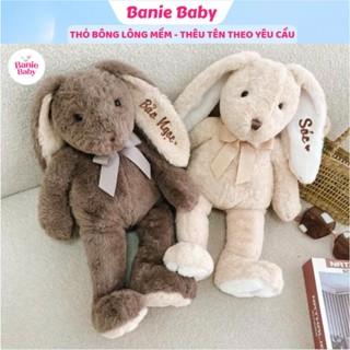(THÊU TÊN HOTTREND) Thỏ Bông lông mềm thêu tên cho bé theo yêu cầu Gấu bông thêu tên, gối ôm trẻ em dễ thương - Banie