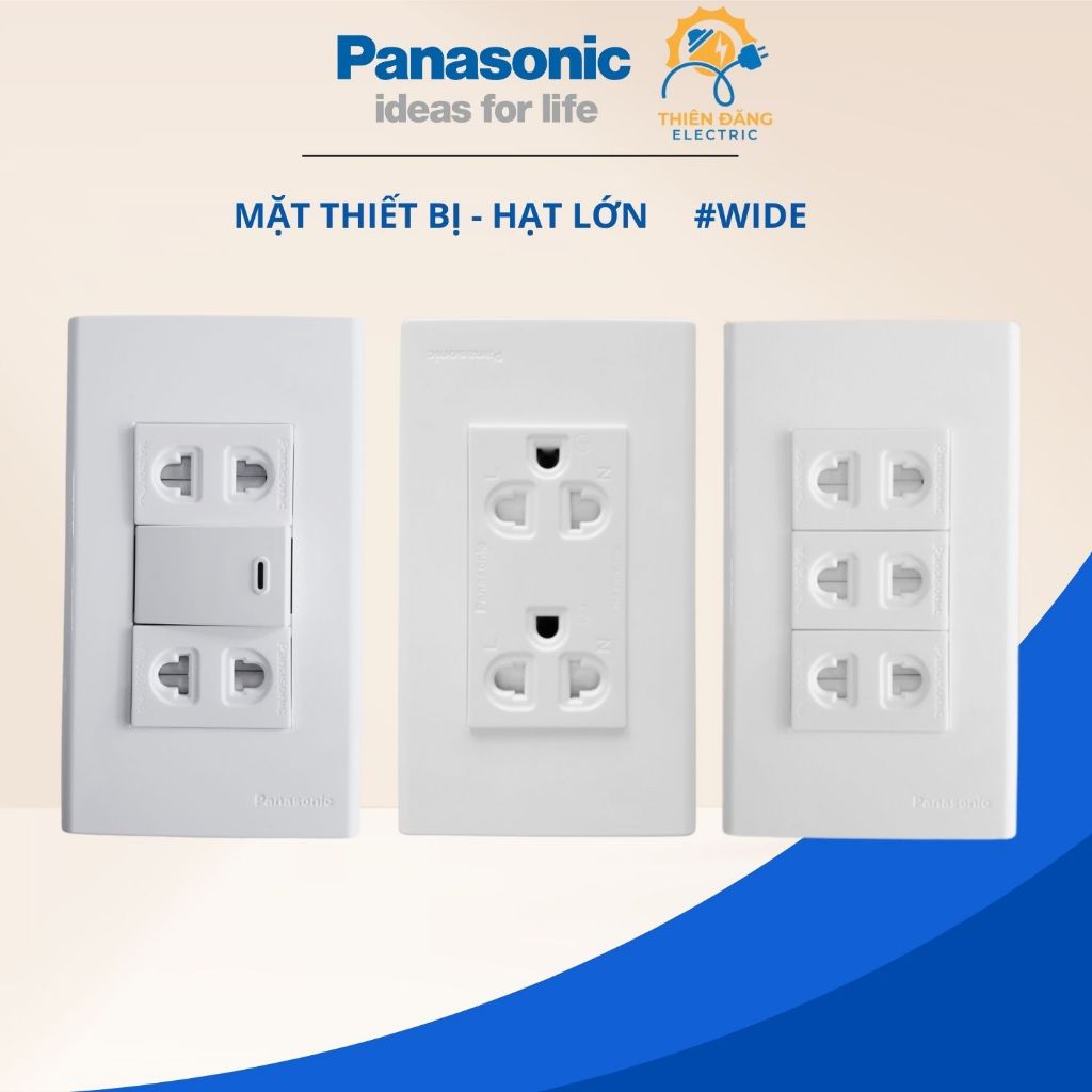 [PANASONIC] Mặt 1,2,3,4,6 thiết bị - Mặt CB Cóc, Mặt Bít, Đai Sắt CB Cóc dòng WIDE Panasonic