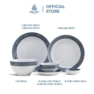  Bộ chén tô dĩa Diệp Lục gốm sứ Minh Long 15 món - tô chén dĩa diệp lục minh long 